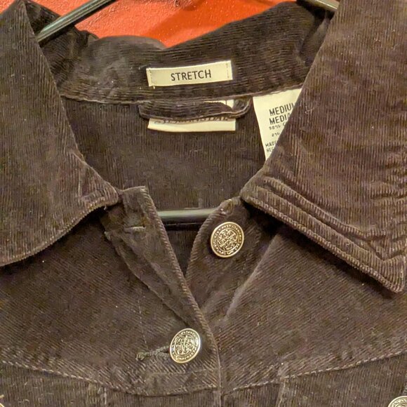 J.C. Penny St. Johns Bay Black 7 Button Up Corduroy Womens M Jacket - NWT - Picture 4 of 13